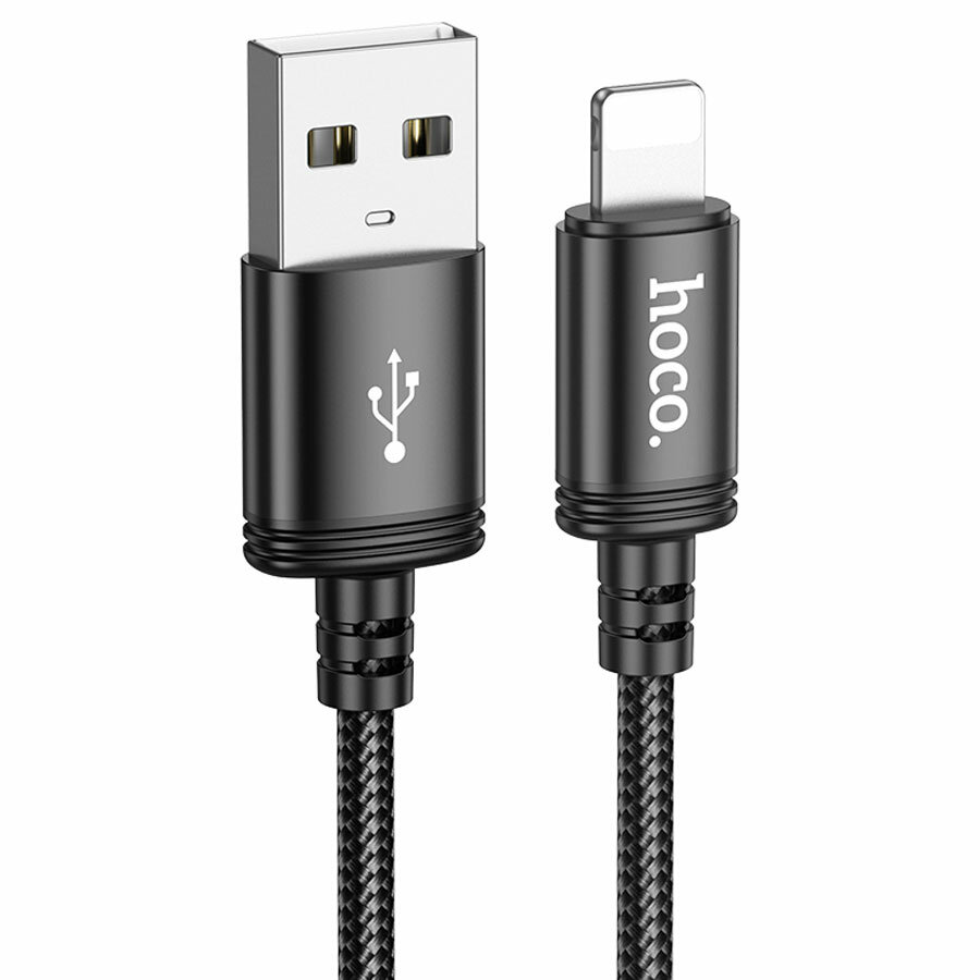 Кабель для айфон USB HOCO X91 Radiance USB - Lightning, 2.4А, 3 м, черный