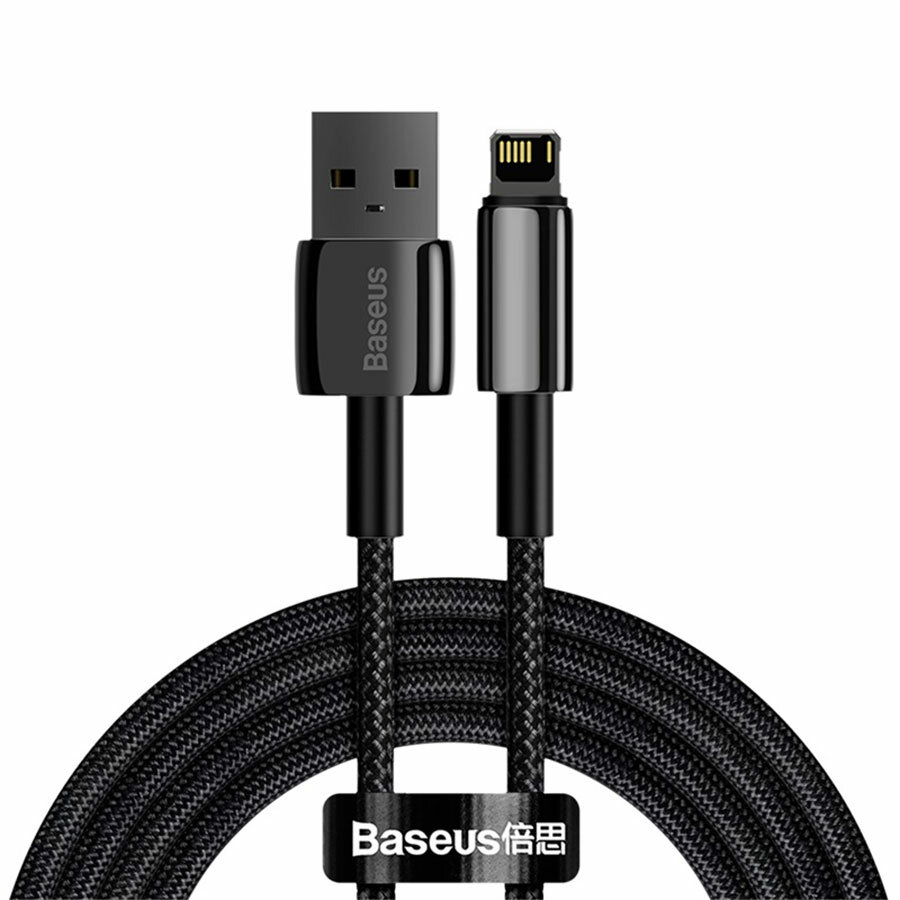 Кабель USB BASEUS Tungsten Gold USB - Lightning, 2.4А, 12W, 2 м, черный