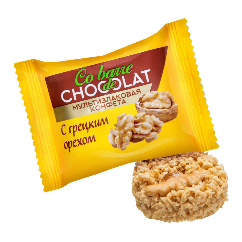 Конфеты шоколадные Co barre de Chocolat мультиз. с бел. конд. гл, грец. ор,1кг