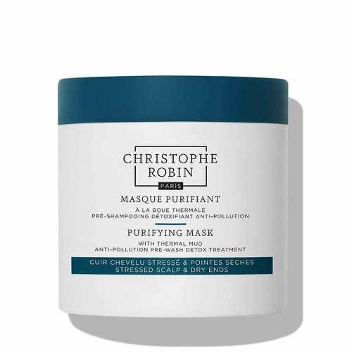 Очищающая детокс-маска для волос с термальной грязью CHRISTOPHE ROBIN Masque Purifiant 250ml