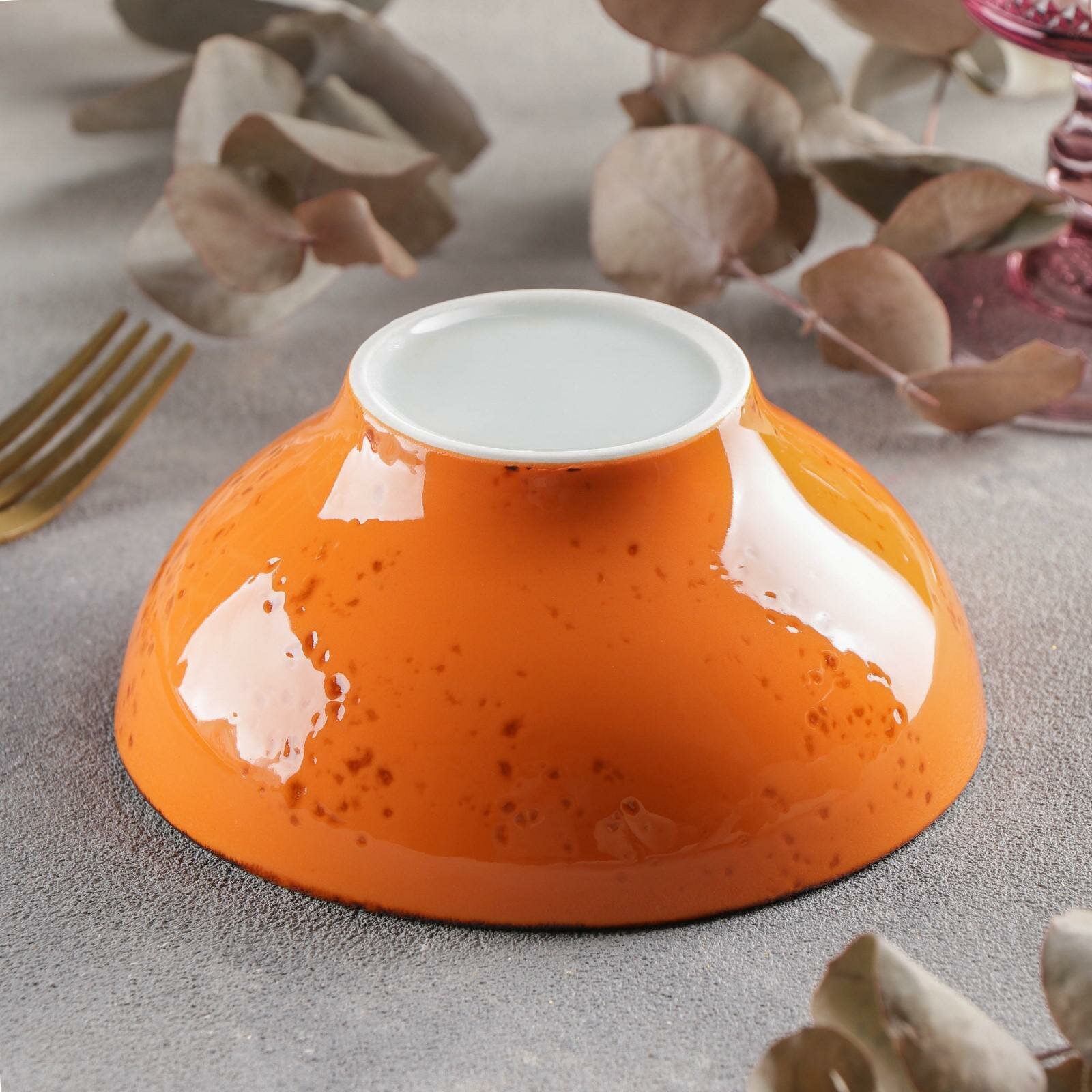 Миска «Созвездие» керамическая тарелка глубокая 330 мл SKYPHOS цвет оранжевый