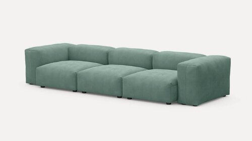 Изображение товара Диван Фиджи трехсекционный Cilium Forest NEW 315x116x62 см, зеленый Вельвет, нераскладной GOODFORM