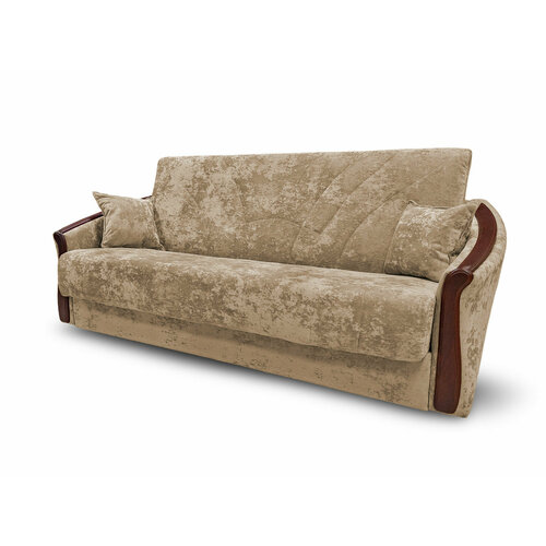 Диван-кровать Олимп механизм книжка клик-кляк пружинный бежевый микровелюр ширина 232 см спальное место 140х192 см 48000₽