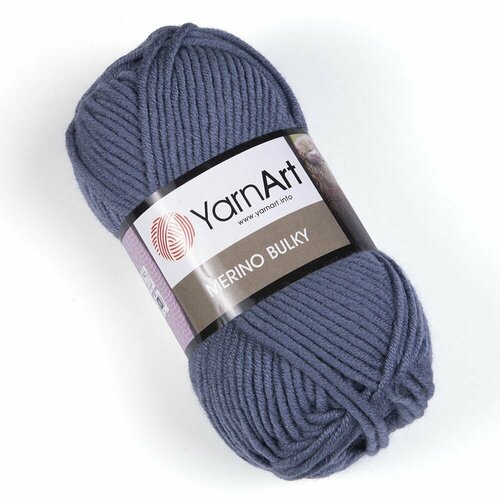 Пряжа Merino Bulky (YarnArt), т. джинс - 3864, 30% шерсть, 70% акрил, 5 мотков, 100 г, 100 м.