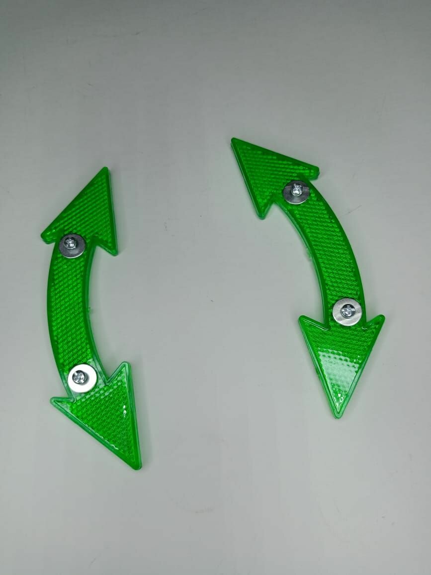 фото Комплект катафотов на спицы "двойная стрелка" зеленый