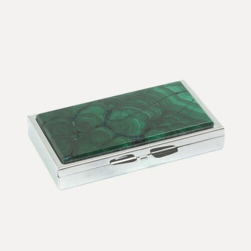 Изображение товара Таблетница на 7 отделений камень малахит серебристая 127343