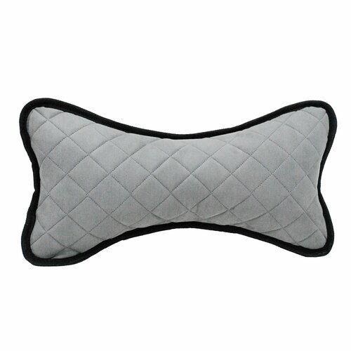 Подушка поясничная велюр серый серый ромб 740₽