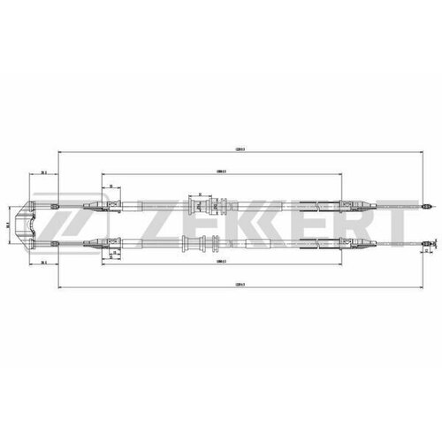 ZEKKERT BZ-1228 Трос стояночного тормоза задний Opel Astra F G 91-