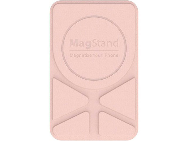 Магнитное крепление-подставка SwitchEasy MagStand Leather Stand для APPLE MagSafe Совместимо с APPLE iPhone 12/11 Pink GS-103-158-221-140