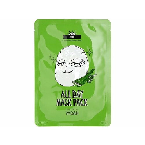 Маска на тканевой основе с соком алоэ вера Yadah ALL DAY MASK PACK-ALOE