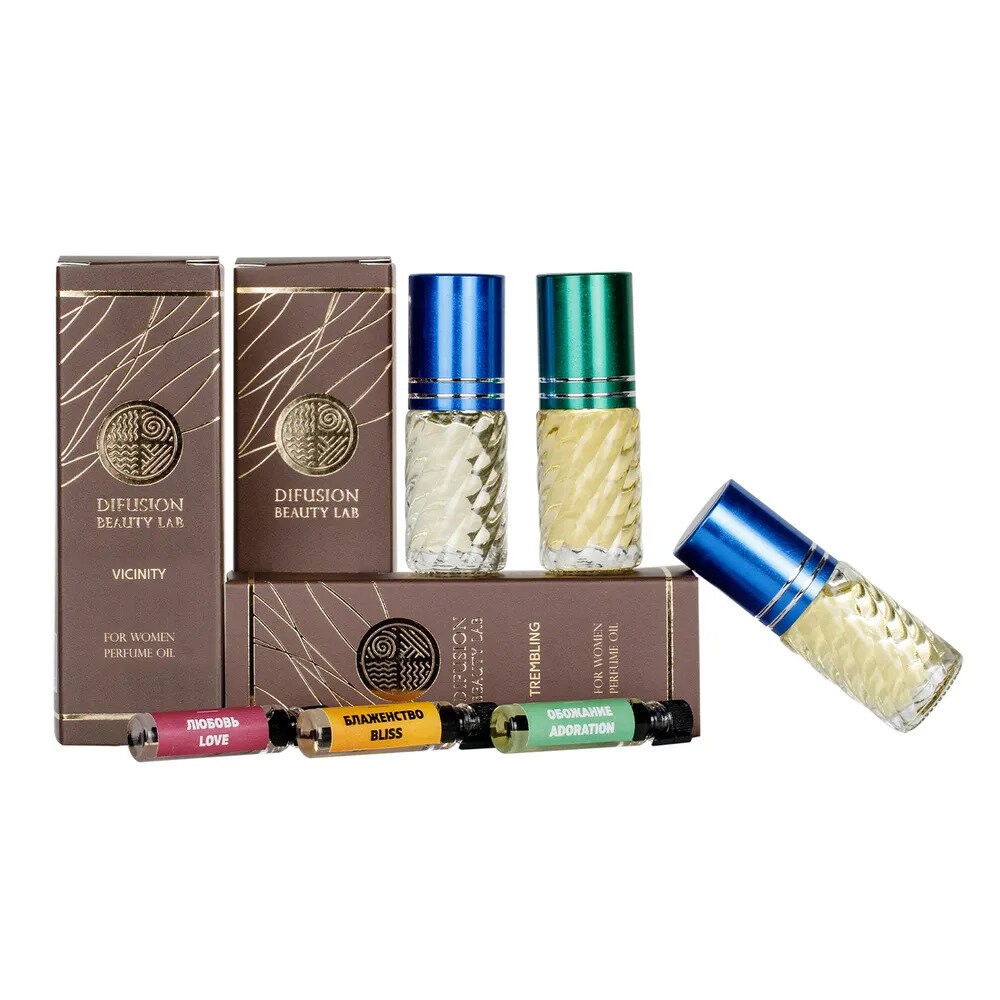 Difusion Beauty Lab Парфюмерный набор масляных духов "Трепет", женский (3 аромата по 1,5 мл в подарок)