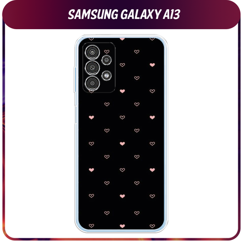 Силиконовый чехол на Samsung Galaxy A13 4G / Самсунг Галакси А13 4G Чехол с сердечками силиконовый чехол на samsung galaxy a13 4g самсунг галакси а13 4g черный карбон