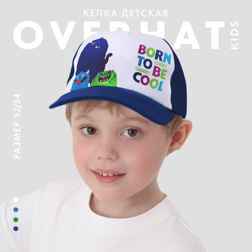 Кепка Overhat Born to be cool, размер 52/54, белый, зеленый мужская футболка born to be cool l серый меланж