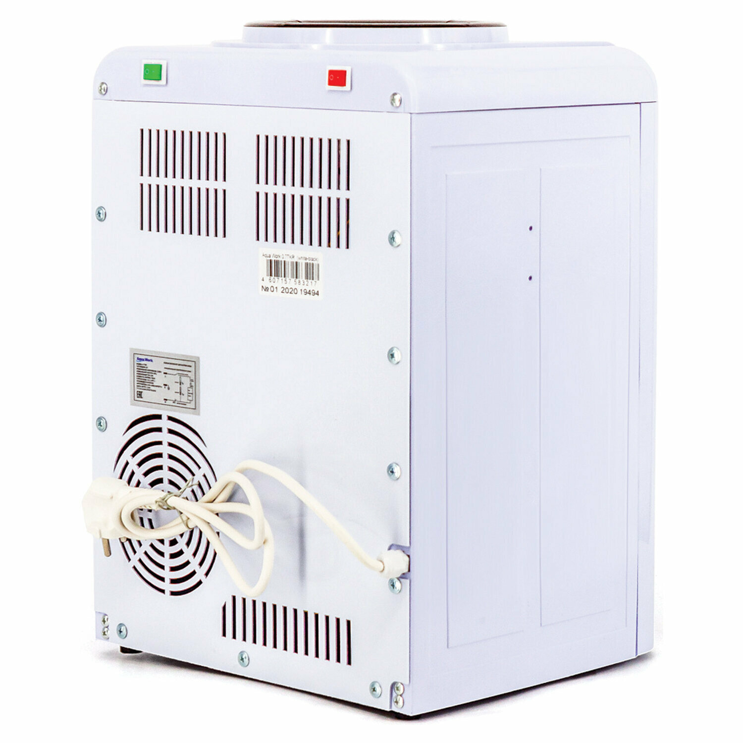 Кулер для воды Aqua Work 0, 7-TDR, настольный, нагрев, охлаждение электронное, 2 крана, белый (24034) — фото 1