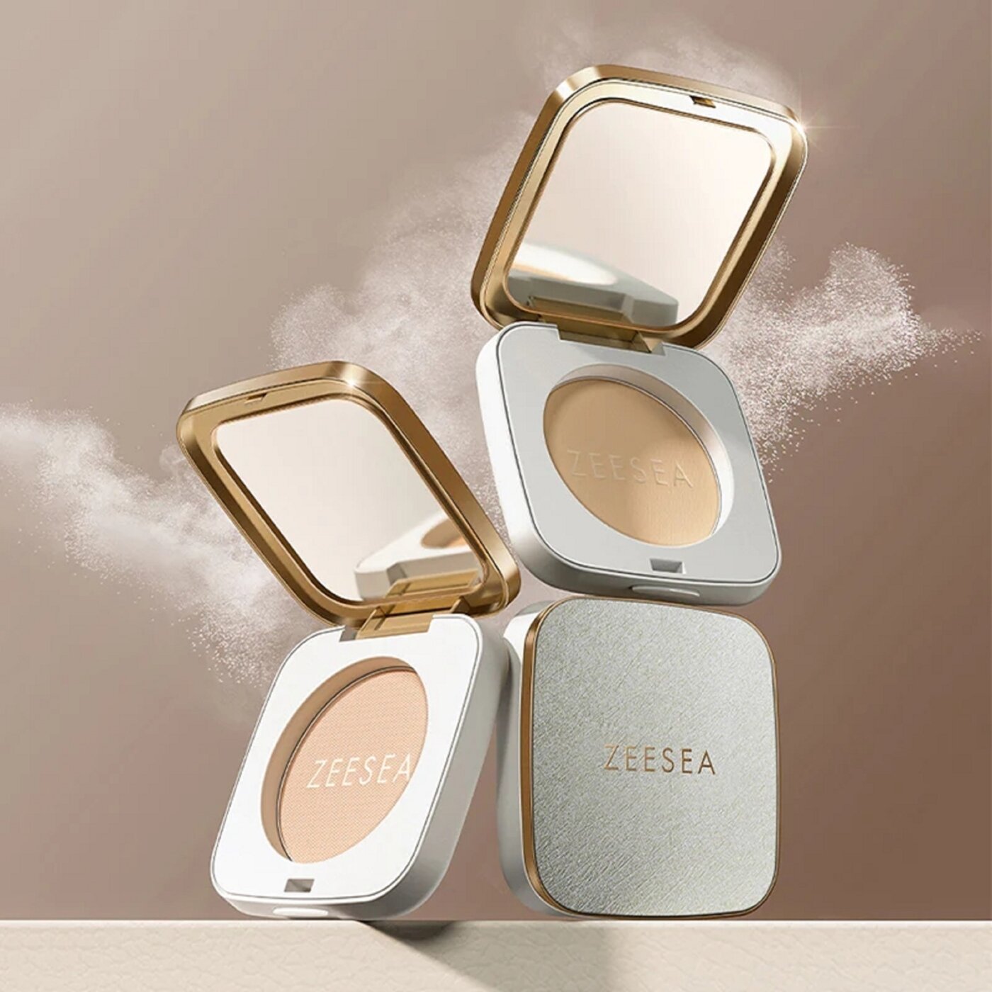 ZEESEA Пудра компактная Soft Velvet Pressed Powder, 7 г, 01 Pearl White / Жемчужный