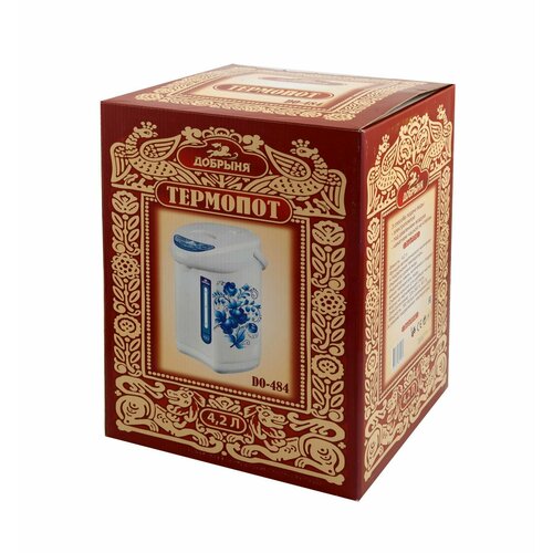 Чайник-термос электрический 42Л 750ВТ гжель 2 добрыня 581700₽