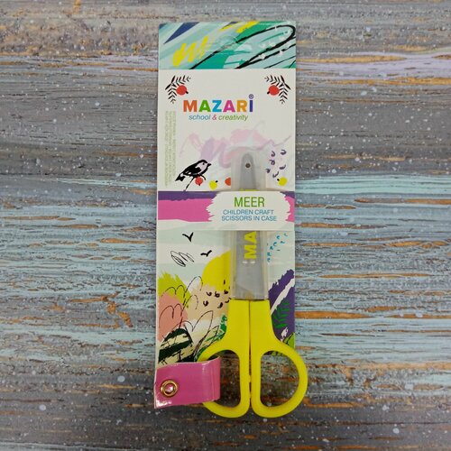 Ножницы детские 12 см MAZARI MEER лезвия из нержавеющей стали с защитным футляром пластиковые ручки 367₽