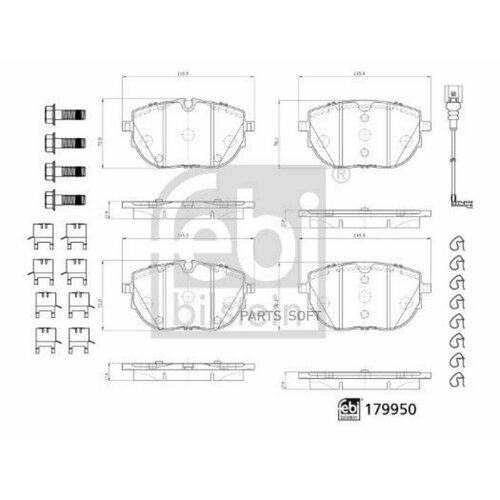FEBI 179950 Компект тормозных коодок дисковый тормоз 18510₽