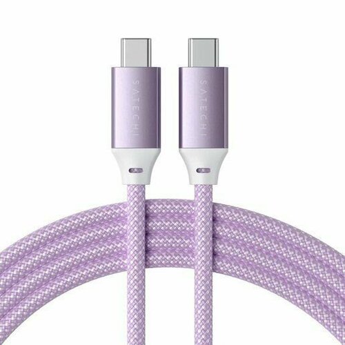 Кабель Satechi Type-C to Type-C 100W Charging Cable. Длина 2 м. Цвет: фиолетовый