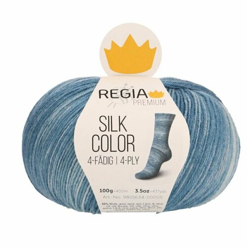 Носочная пряжа Regia Premium Silk Color (00065 Teal)