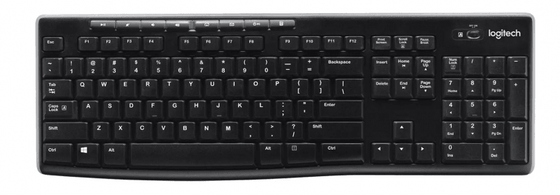 Клавиатура беспроводная Logitech K270 латиница (без кириллицы) (приемник Unifying, 2 батарейки AAA)