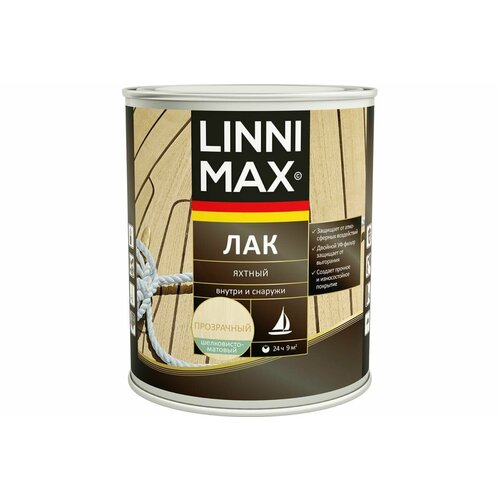 LINNIMAX (ALPINA) лак алкидно-полиуретановый яхтный для вн/нар шелковисто-матовый бесцветный 0.75 л