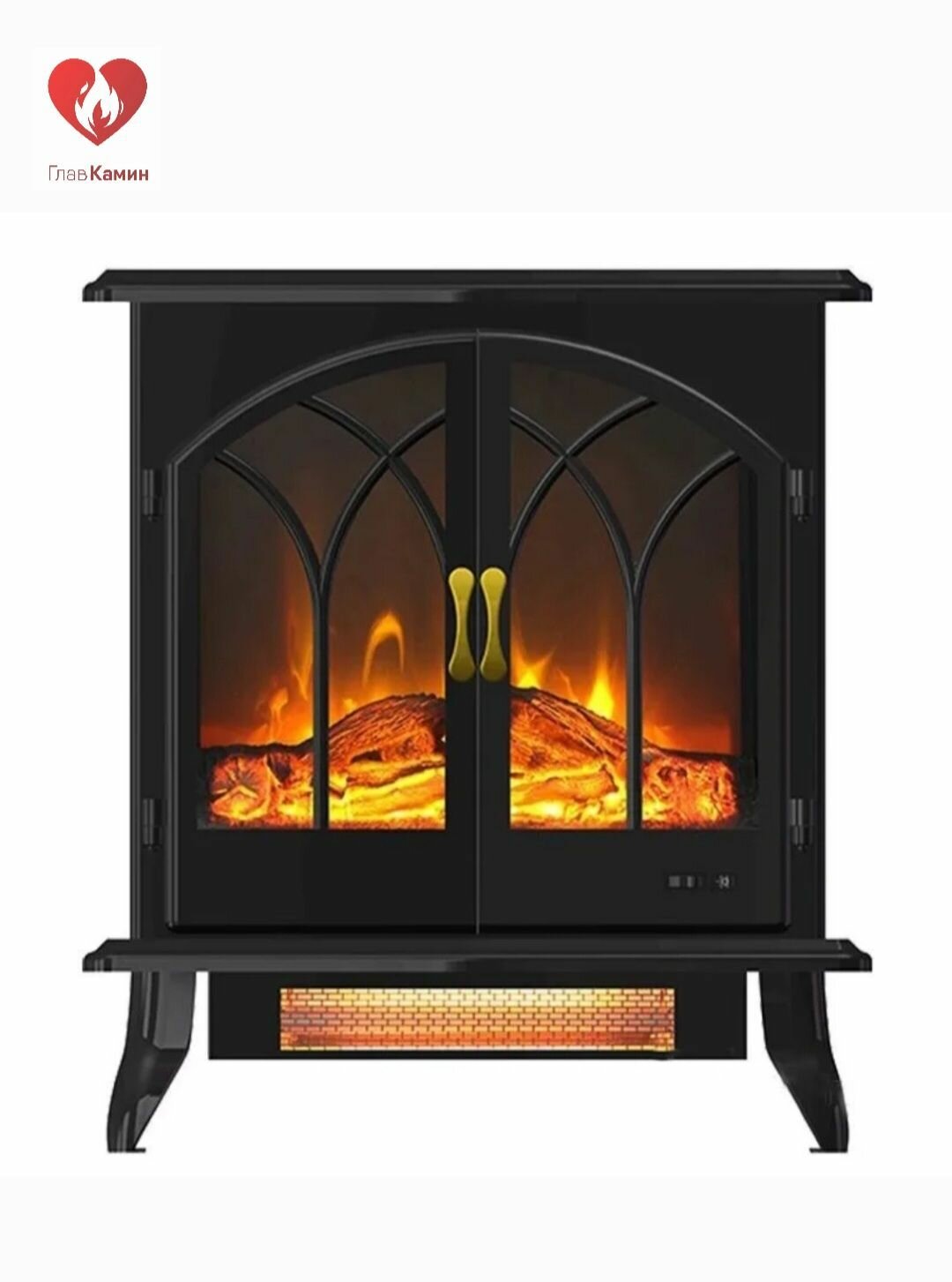 фото Электрокамин InterFlame Barton BL 24, две распашные дверцы, обогрев, звуковой эффект, пульт ДУ (мини-камин, электропечь)