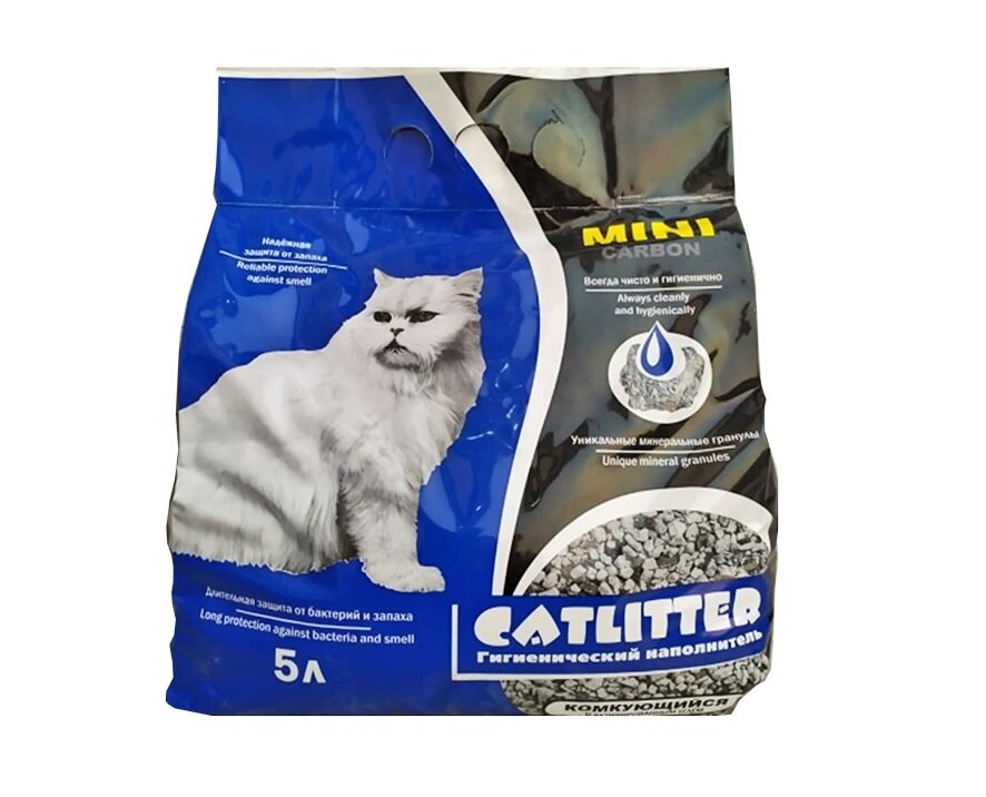 Кэтлитер (Catlitter) 5л carbon mini наполнитель комкующийся д/кошек