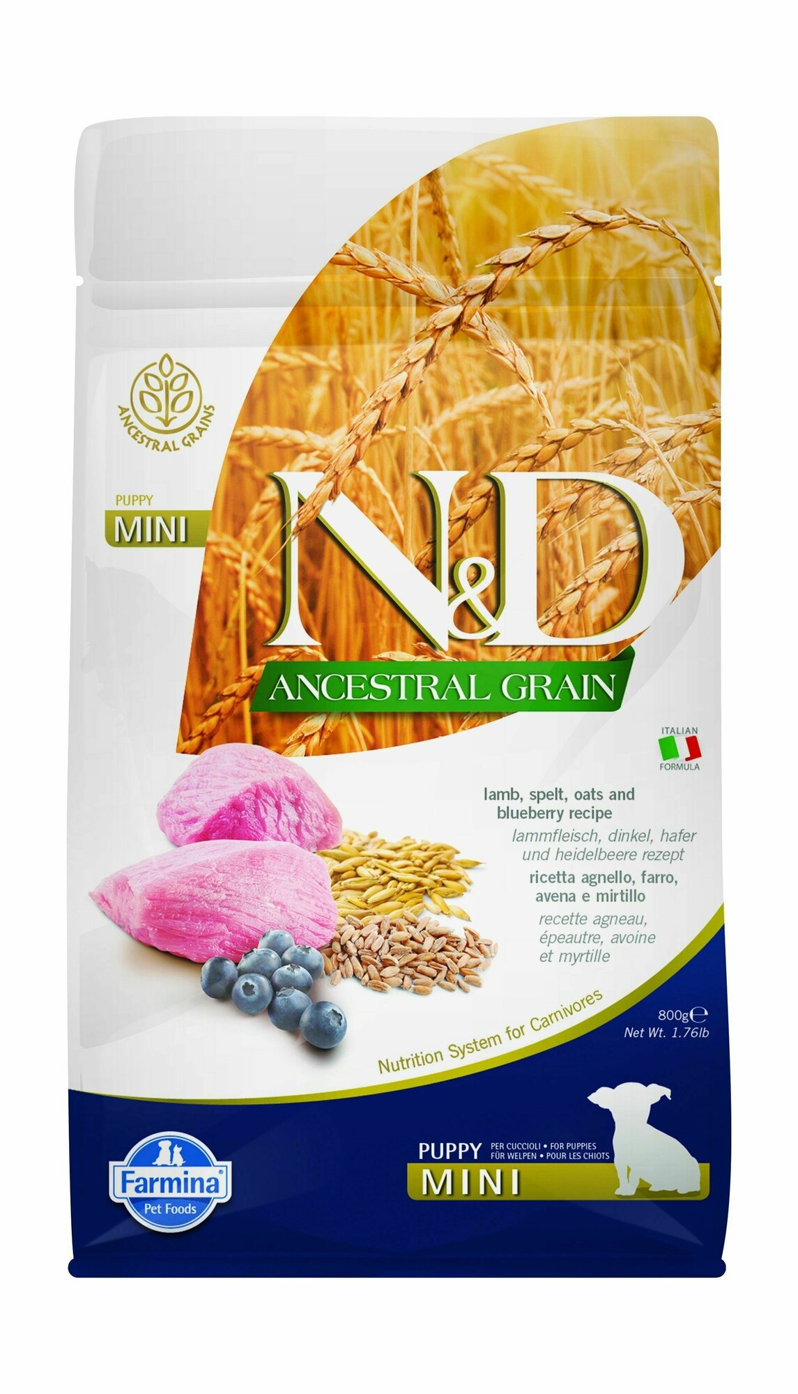 Сухой корм Farmina N&D для щенков миниатюрных пород Ancestral Grain, ягненок/черника, 2.5кг - фото №3