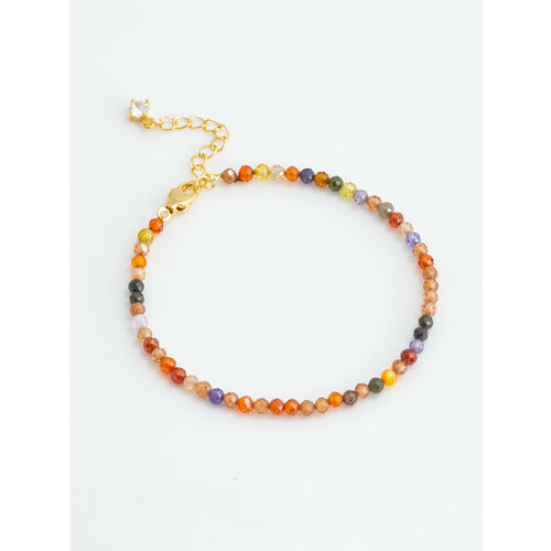 Браслет ЖемАрт, стекло, оранжевый, пыльная роза