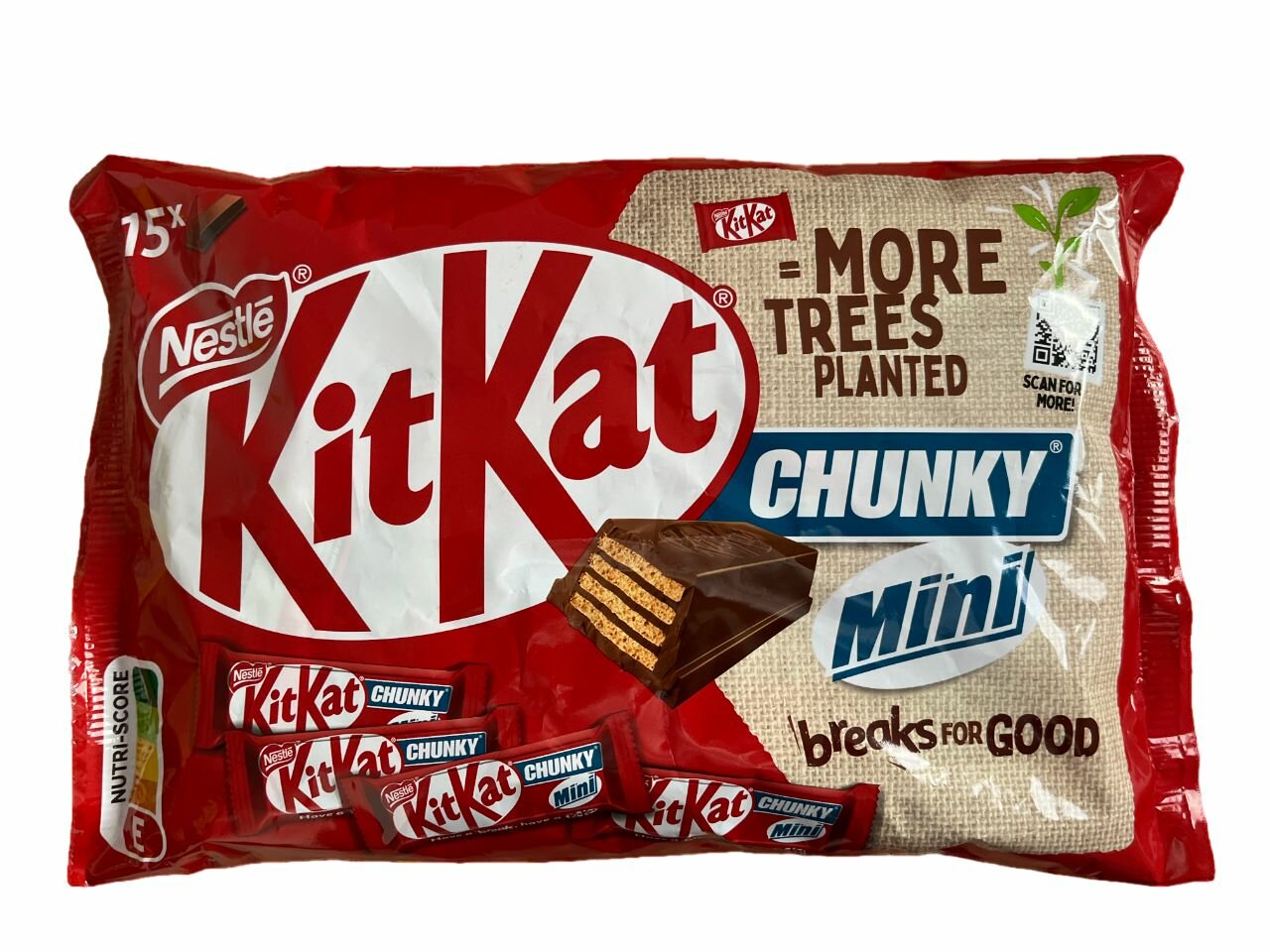 KitKat, Mini Chunky, Хрустящяя вафля в шоколадe, 15 шт, (250г)