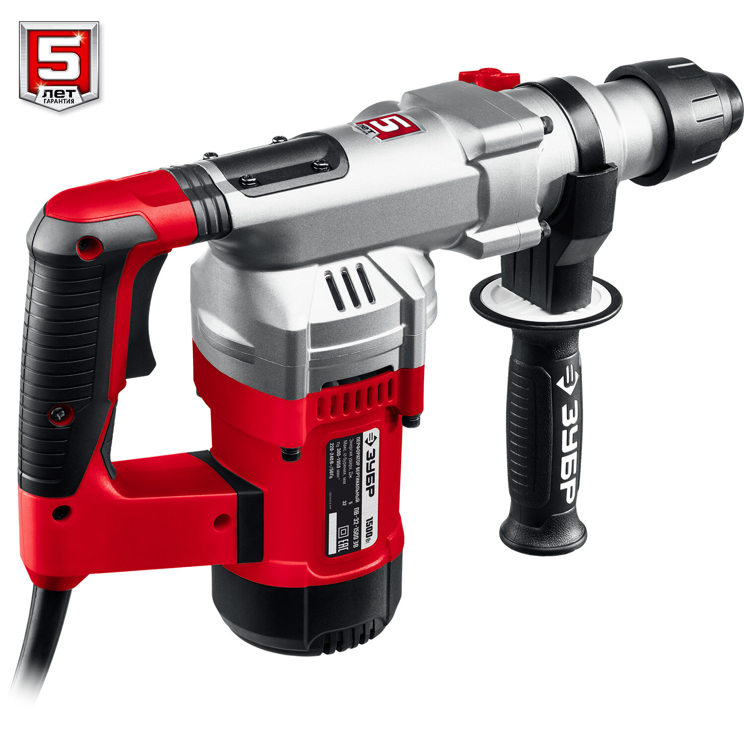 ЗУБР 32 мм, 1500 Вт, перфоратор SDS Plus, АВТ (ПВ-32-1500 ЭВ) — фото 1