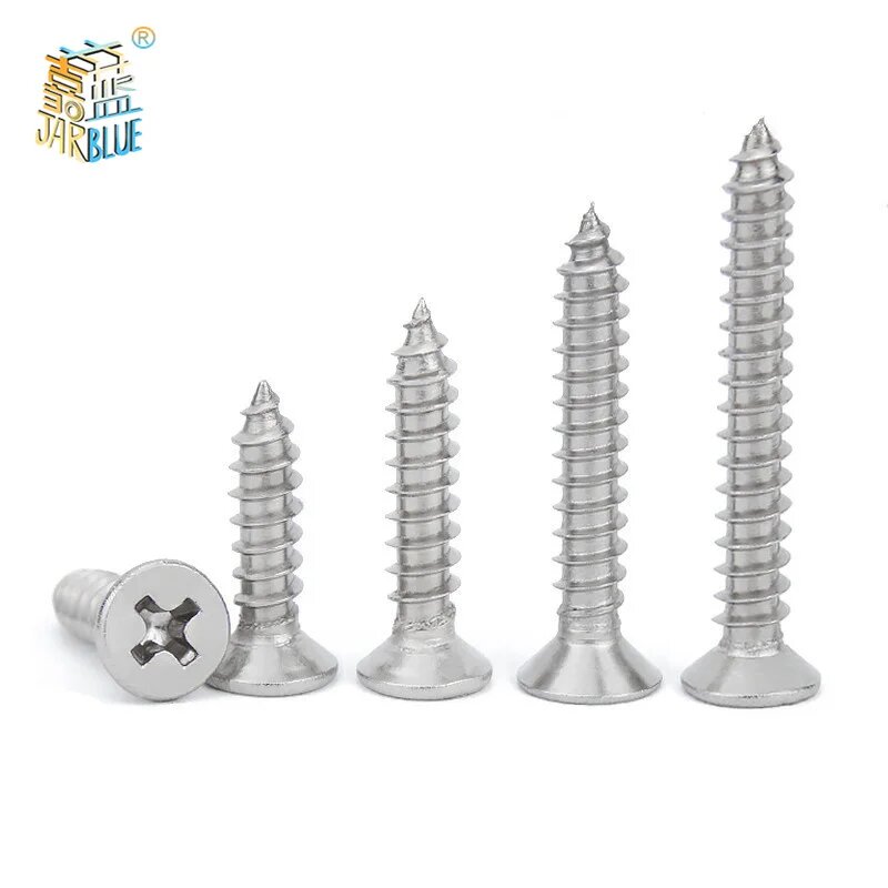 JARBLUE Саморезы самонарезающие из нержавеющей стали 100 шт. M2.2 8mm