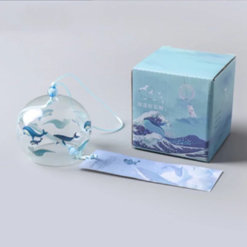 Японский стеклянный колокольчик ветра, whale