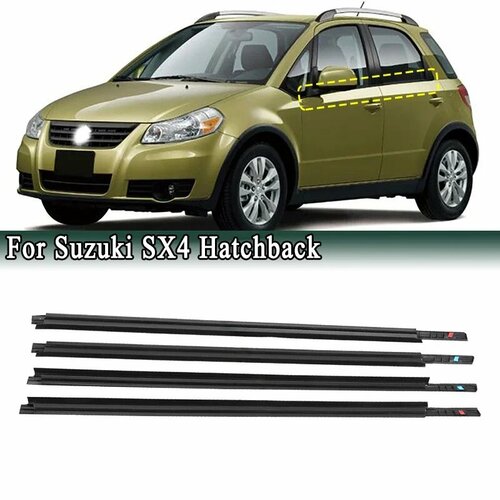 4 шт уплотнитель для окна для Suzuki SX4 хэтчбек внешняя дверная стеклянная накладка уплотнительный ремень уплотнительные полоски 83811-56K00-000 5138₽