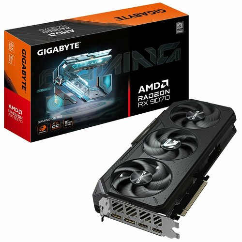 Видеокарта Gigabyte RX9070 GAMING OC 16GB GDDR6 256bit 2xDP 2xHDMI 3FAN RTL 93194₽