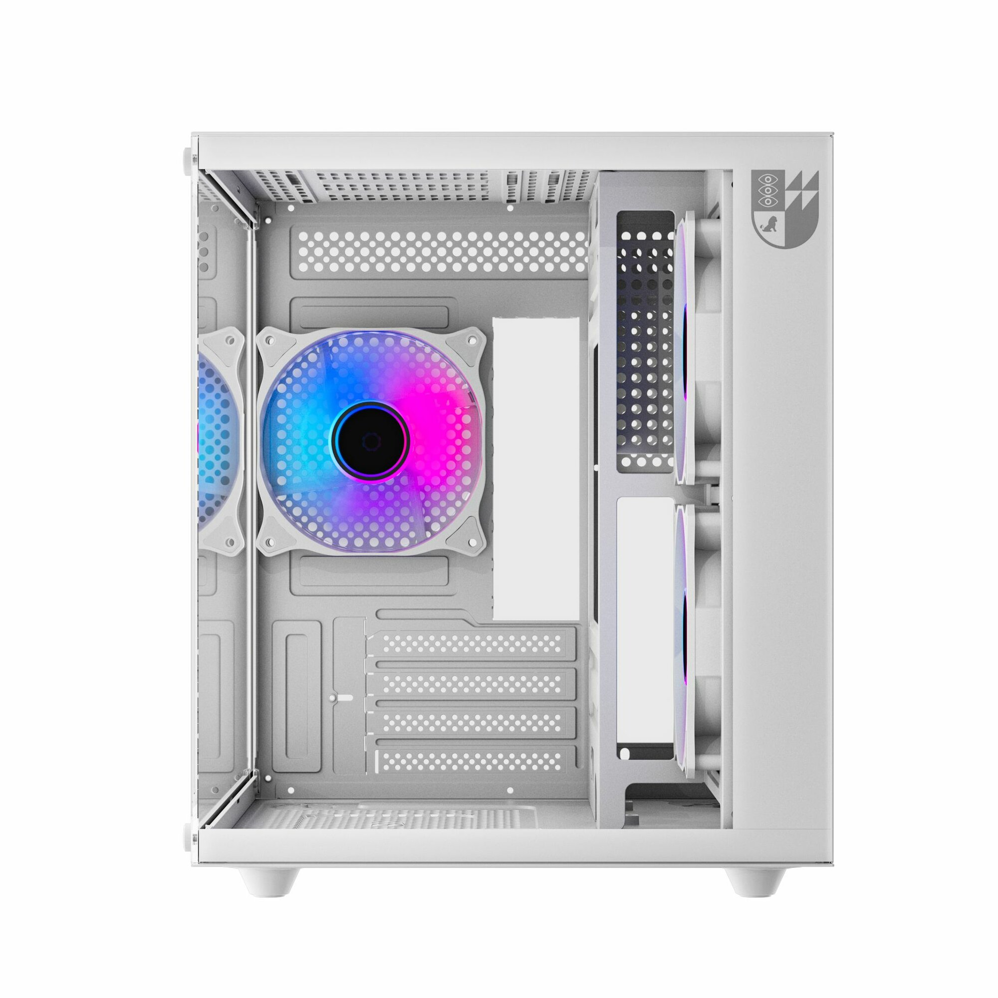 Корпус Invader Q3S кубик + 3 ARGB вентилятора + пылевой фильтр + закаленное стекло, Micro-ATX, Mini-ITX — фото 1