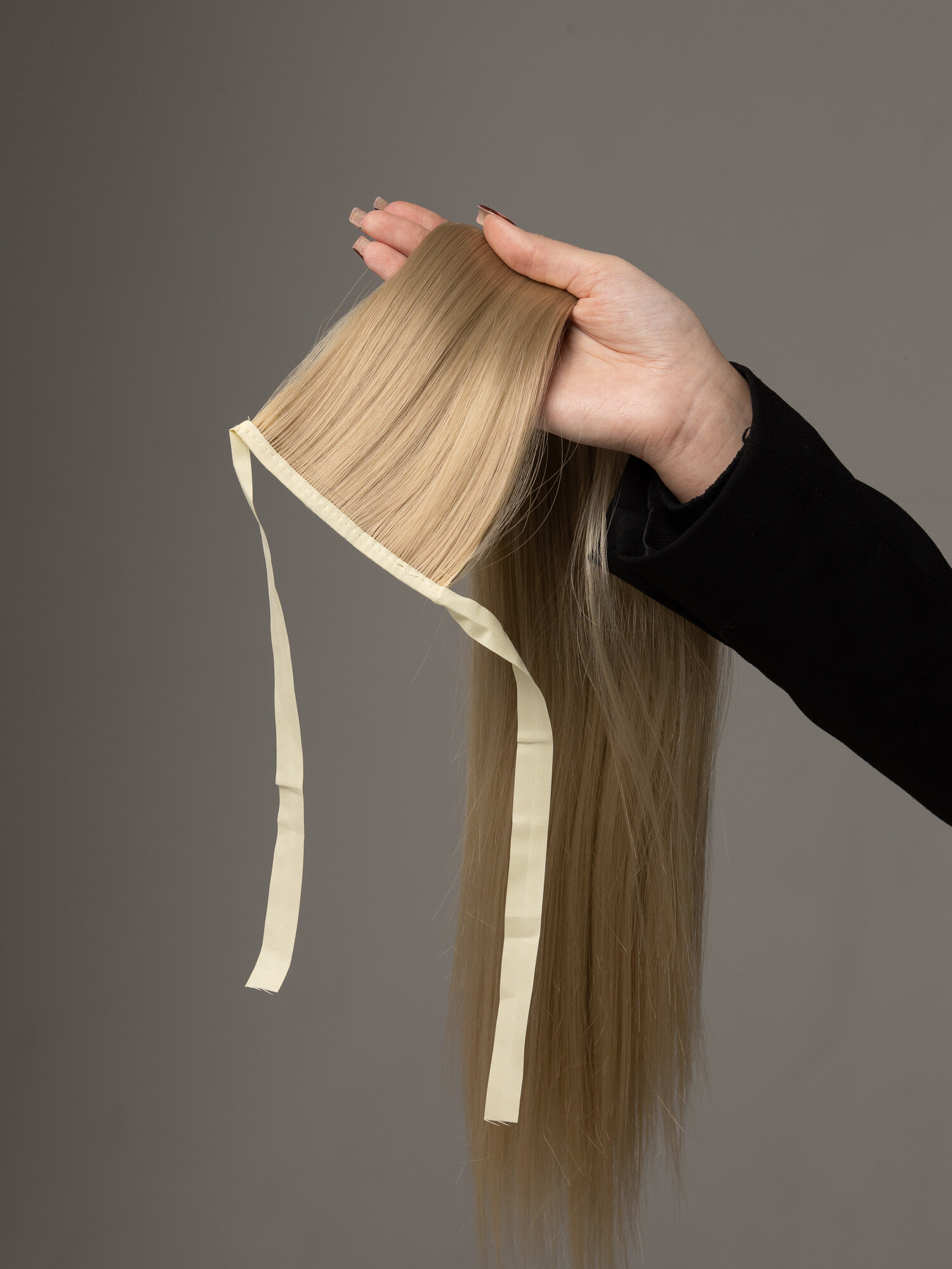 Хвост накладной на ленте, 50 см, шиньон, цвет Холодный блонд, искусственный волос — фото 1