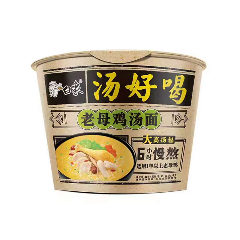Лапша быстрого приготовления "BaiXiang" со вкусом куриного супа 107 г, Китай