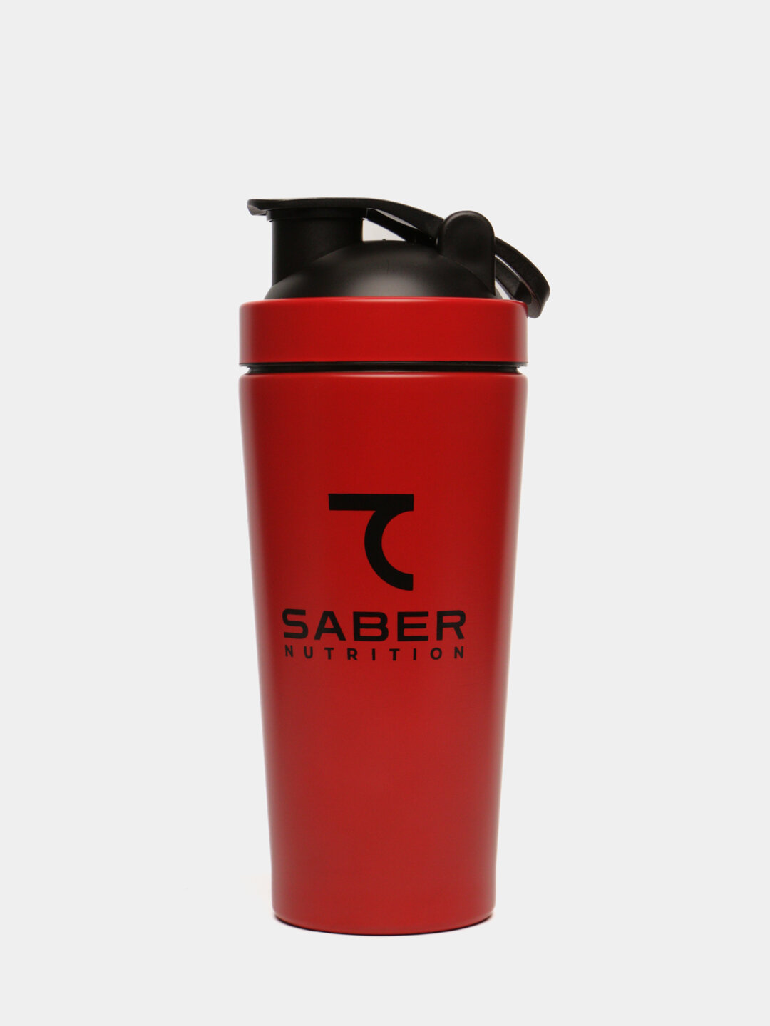 Шейкер 7SABER, защелкивающаяся крышка, нержавеющая сталь, красный, 750мл
