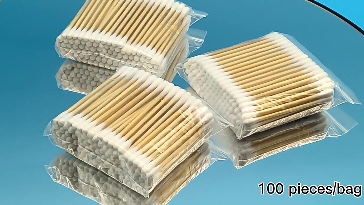 Ватные палочки бамбуковые ( 1000 шт). ЭКО бамбуковые палочки 100% хлопок — фото 1