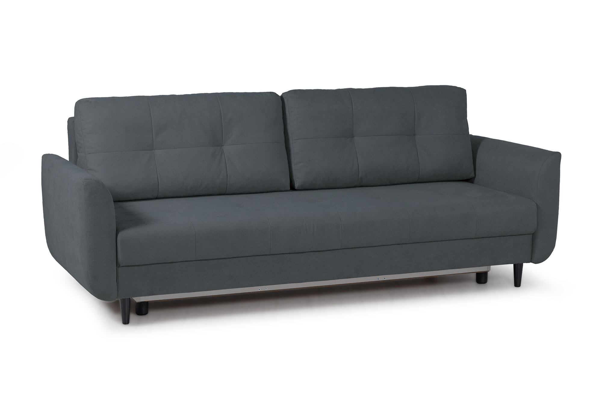 Диван раскладной прямой Нонтон Остин, 226x89x90 см, еврокнижка, велюр темно-серый