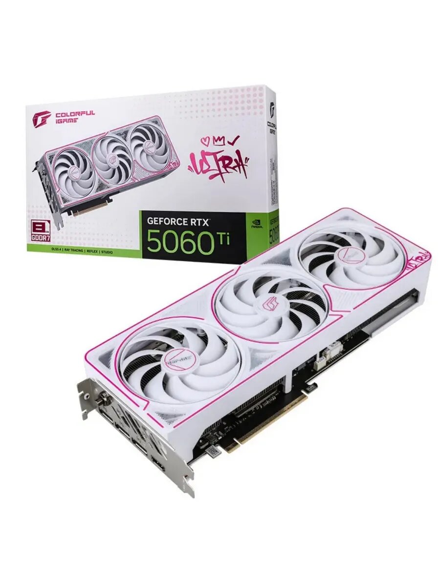 Видеокарта iGame GeForce RTX 5060Ti Ultra W OC 8G, GDDR7