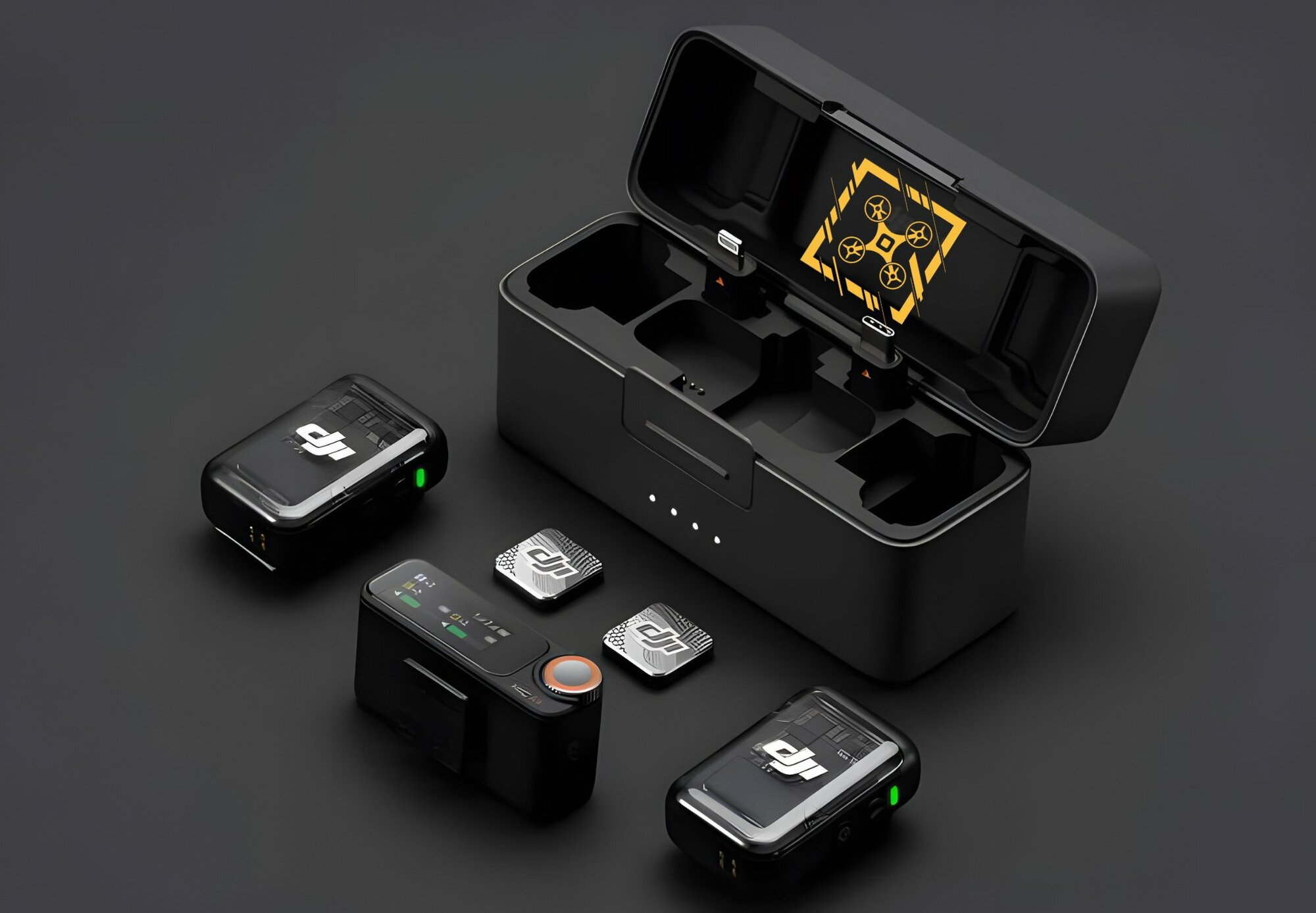 Микрофон DJI Mic 2 (2 TX + RX + Charging Case) шумоподавление, черный