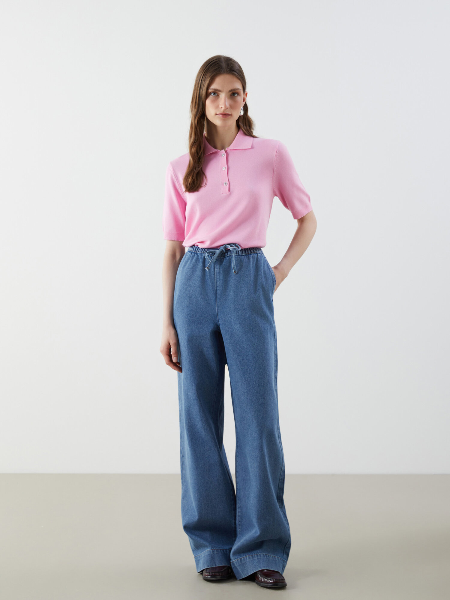 Джинсы широкие LC Waikiki, размер 34 JEAN, голубой