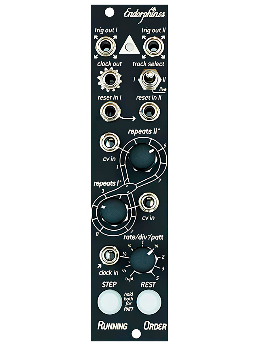 Синтезатор Endorphin.es "Running Order", модульный, двухканальный, триггер-секвенсор, черный
