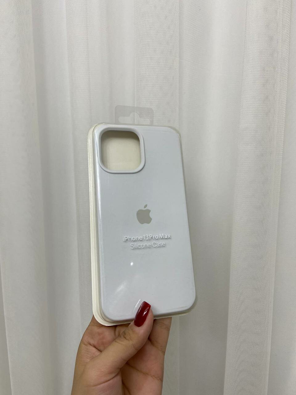 Чехол "белый" для iPhone 13 Pro Max, силиконовый, противоударный