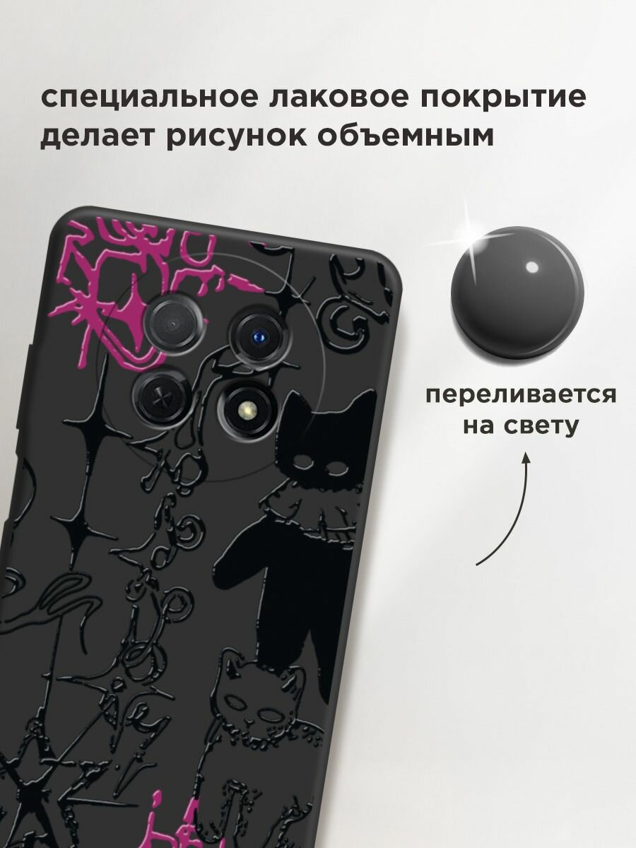Чехол на Huawei Nova Y91 / Хуавей Нова Y91 с принтом "Готические котики 2" — фото 1