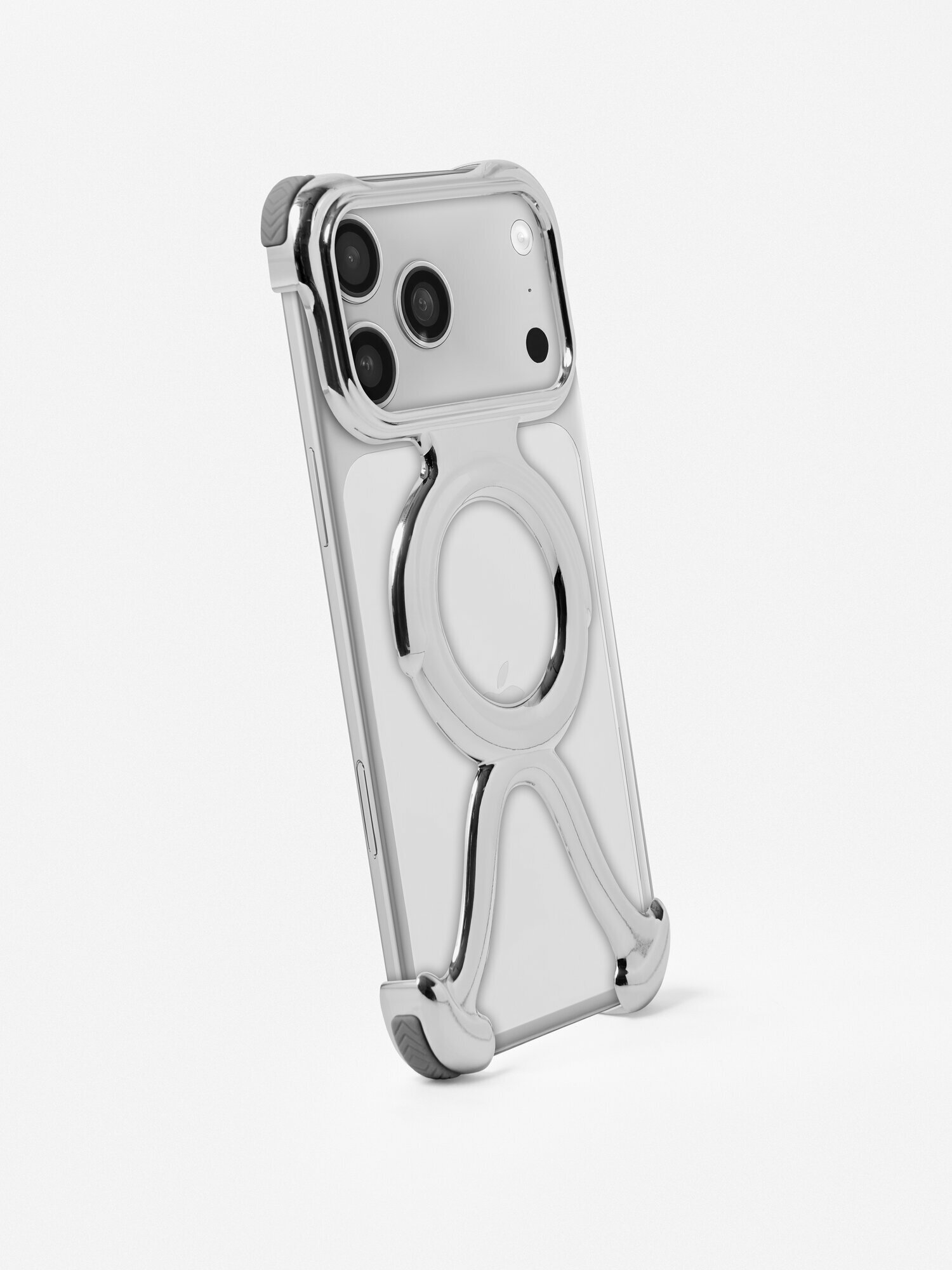 Чехол Magsafe на Айфон 17 Про Макс (iPhone 17 Pro Max) с ударопрочным покрытием, серебро