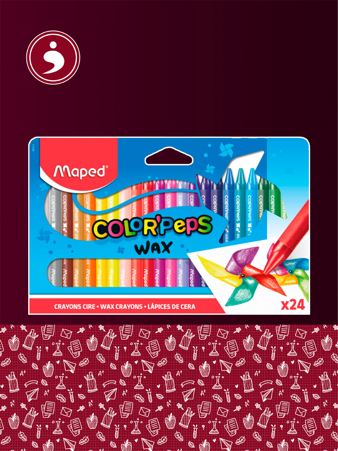 Масляная цветная пастель Maped Color'Peps Wax, 24цветов (861013)